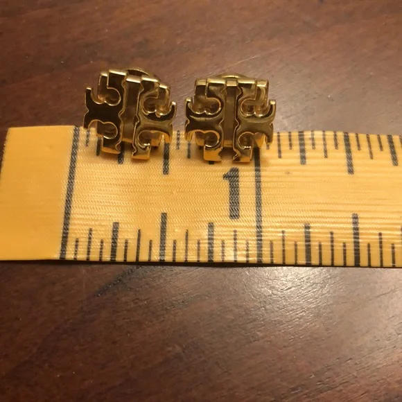 Tory Burch gold tone signature post earrings - Picture 3 of 7